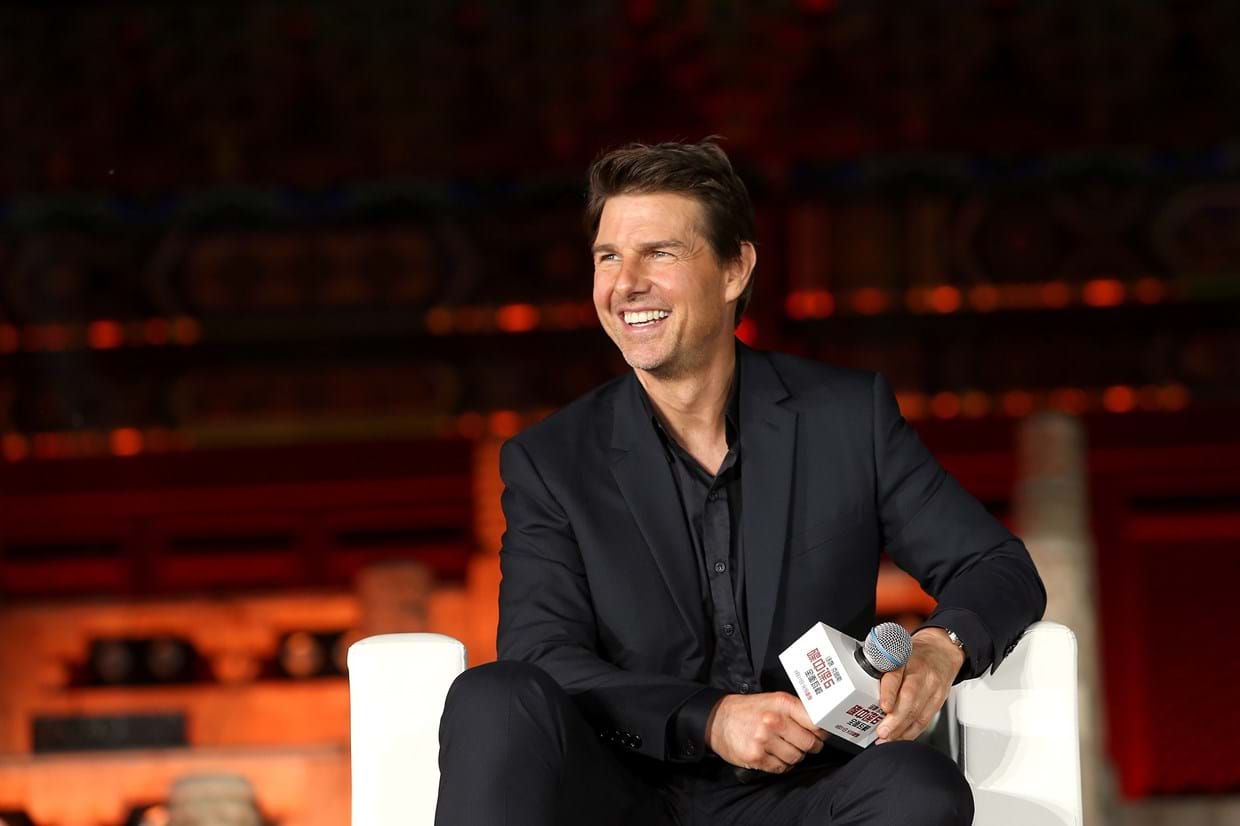 Tom Cruise numa conferência de imprensa em Beijing sobre o filme 'Missão Impossível - Fallout', 2018