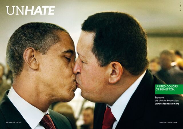 BENETTON, 2011 | O Photoshop teve um papel importante nesta campanha da Benetton que, apesar de contar com imagens evidentemente manipuladas, deu que falar quando divulgou beijos entre líderes religiosos e políticos.