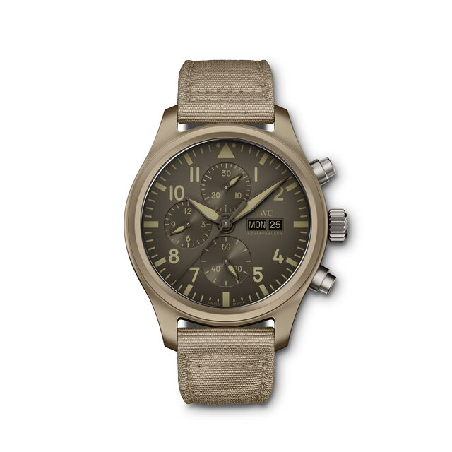 Pilot's Watch Chronograph Top Gun Edition Mojave Desert, o primeiro relógio com uma caixa de cerâmica cor de areia, limitado a 500 peças
