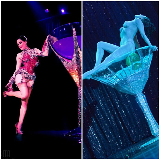 Dita Von Teese durante a apresentação 'The Swarovski Martini'