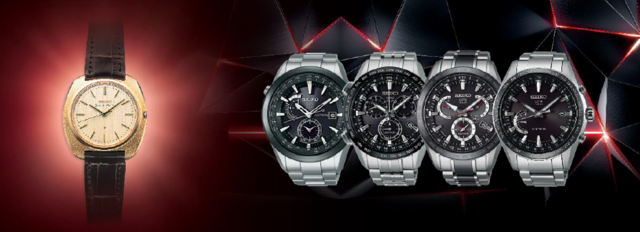 Quartz Astron e várias gerações do Astron GPS Solar