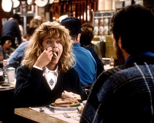 Meg Ryan e Billy Crystal no filme When Harry Met Sally, 1989