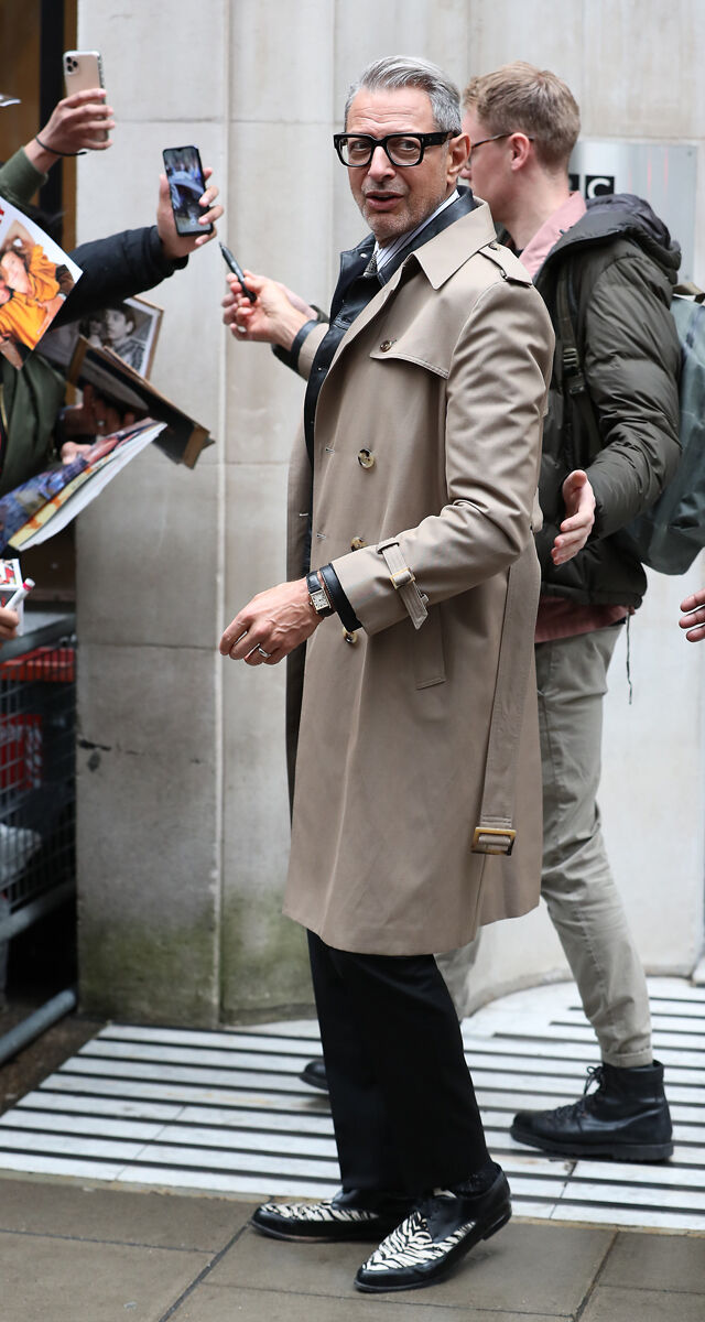 Jeff Goldblum à porta da BBC Radio2 em Londres a 1 de Novembro.
