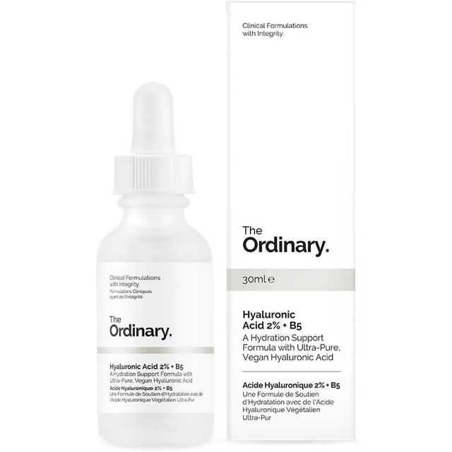 Exemplo: Fórmula com 2% de Ácido Hialurónico + Suporte de Hidratação com B5 da The Ordinary, €7,45