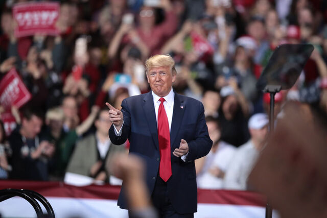 Trump em campanha no Michigan no final de 2019