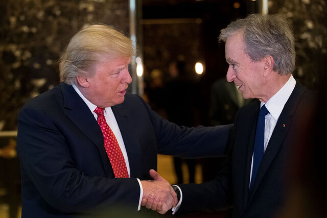 Em outubro passado, Arnault e Trump juntaram-se para a inauguração e uma nova Louis Vuitton no Texas