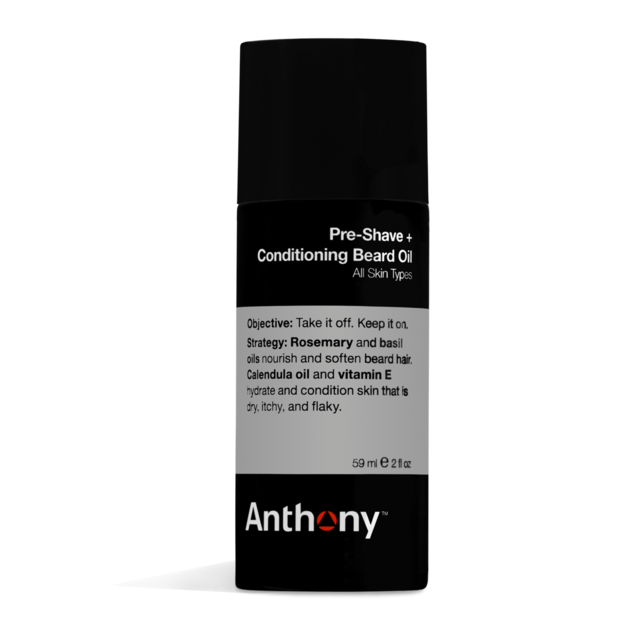 Pre-shave + Conditioning Beard Oil, €37, Anthony for Men