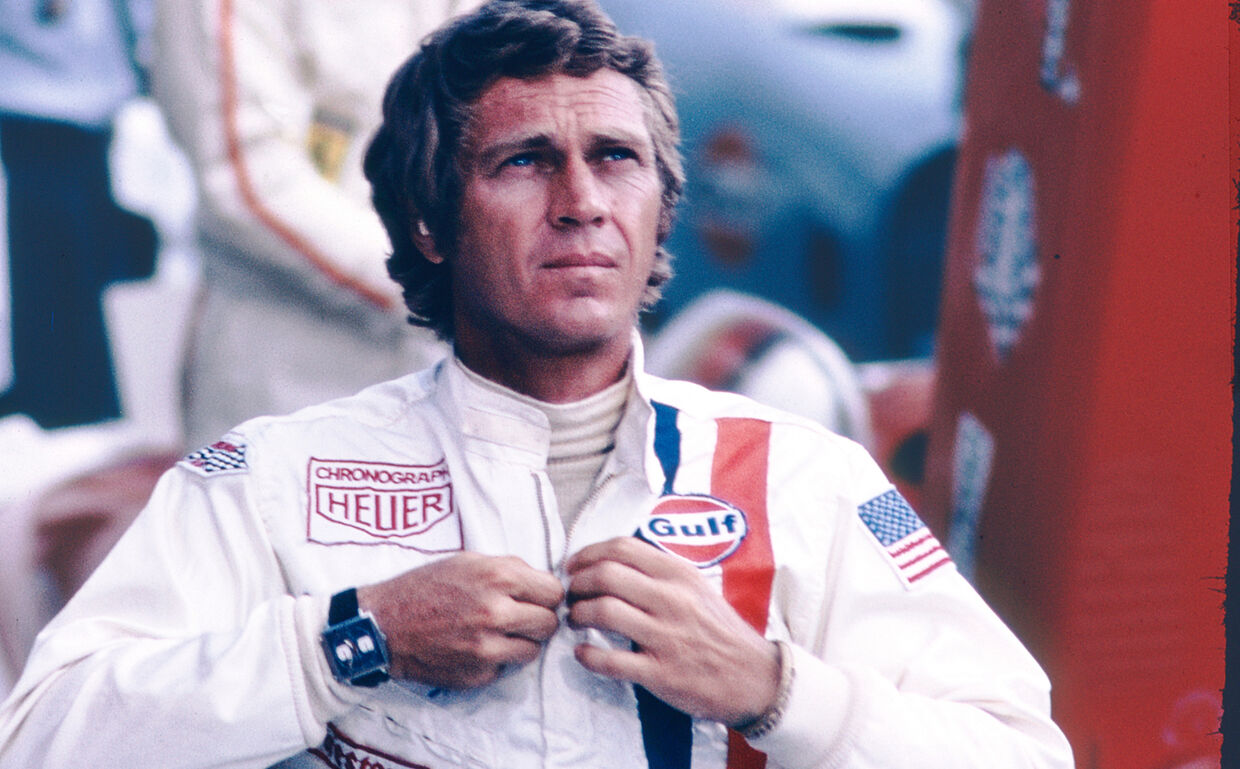 Steve McQueen no Les Mans com um TAG Heuer, 1971