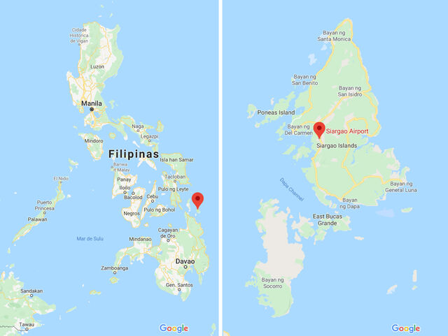 Siargao fica a 800 quilómetros da capital das Filipinas
