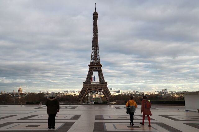 No Trocadéro, com uma das melhores vistas para a Torre Eiffel, em março de 2020 (Paris, França)