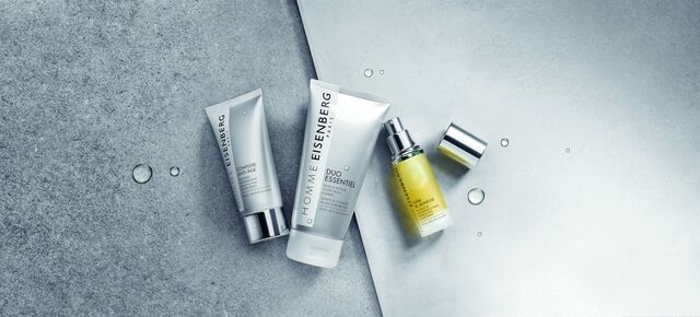 • Complexe Anti-Âge, creme antirrugas para rosto e contorno dos olhos; Duo Essentiel, gel de limpeza e de barbear; Élixir de Jeunesse, sérum anti-idade