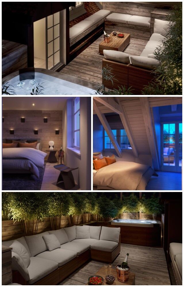 Um quarto no hotel de luxo Le Bijou com jacuzzi e lareira