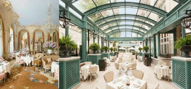 O restaurante La Table de L’Espadon e o Bar Vêndome, espaços no Ritz Paris.