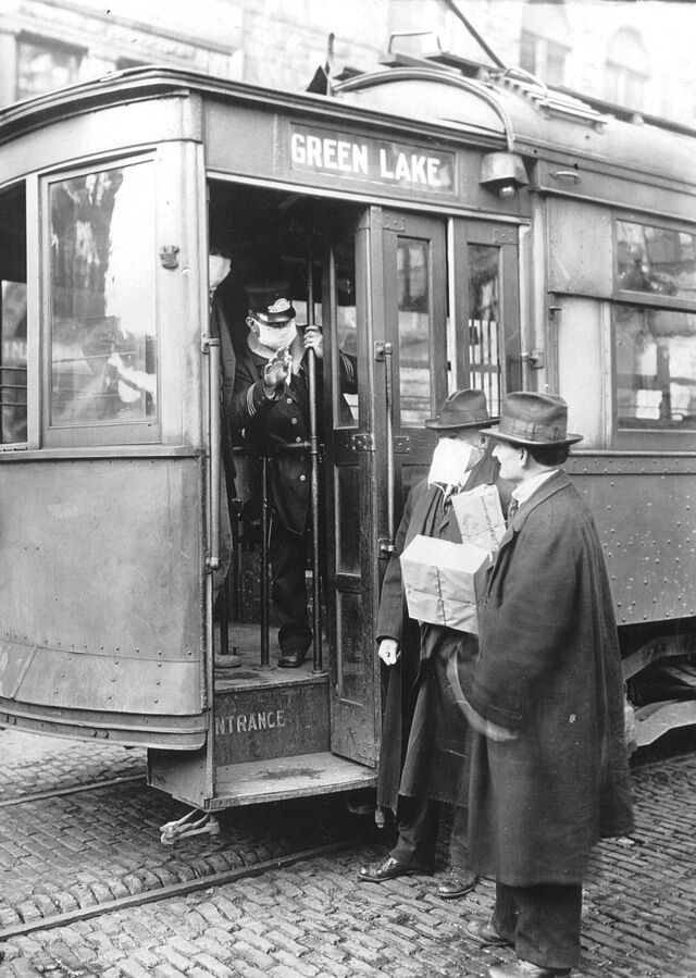 Um elétrico em Seattle, em 1918