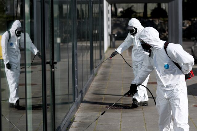 A desinfeção das ruas em Cascais, em 2020