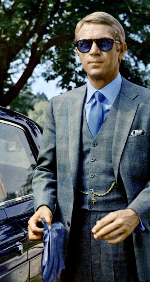 Steve McQueen como Thomas Crown em O Grande Mestre do Crime (1968).