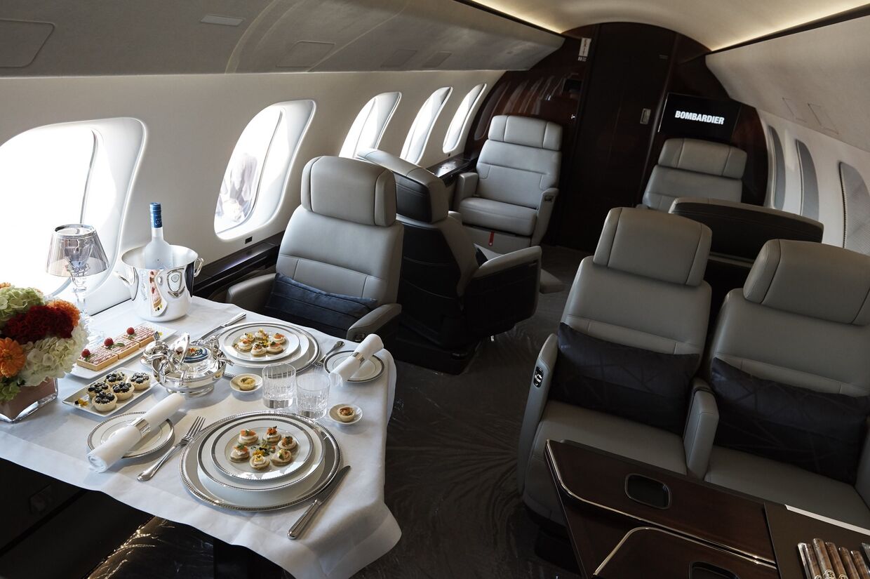 O interior do Bombardier Global 7500