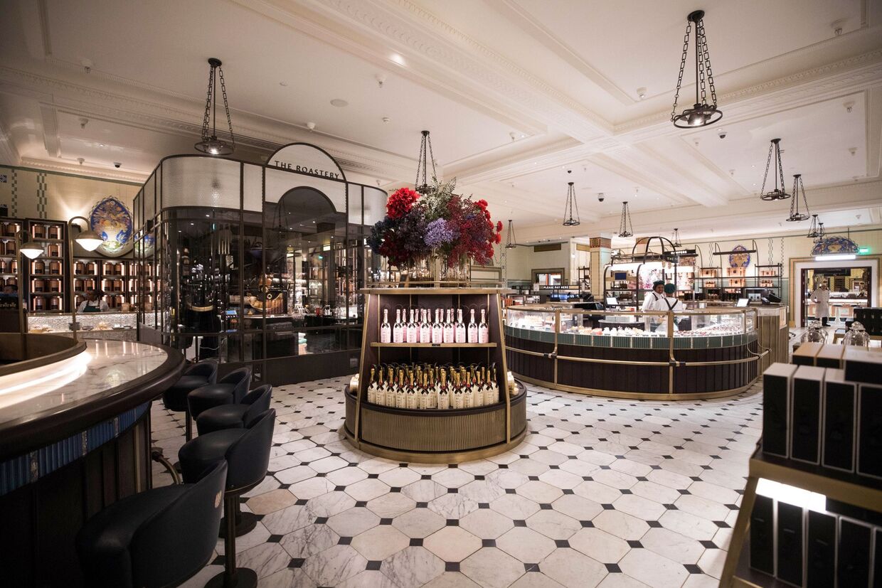 O interior do Harrods, em Londres