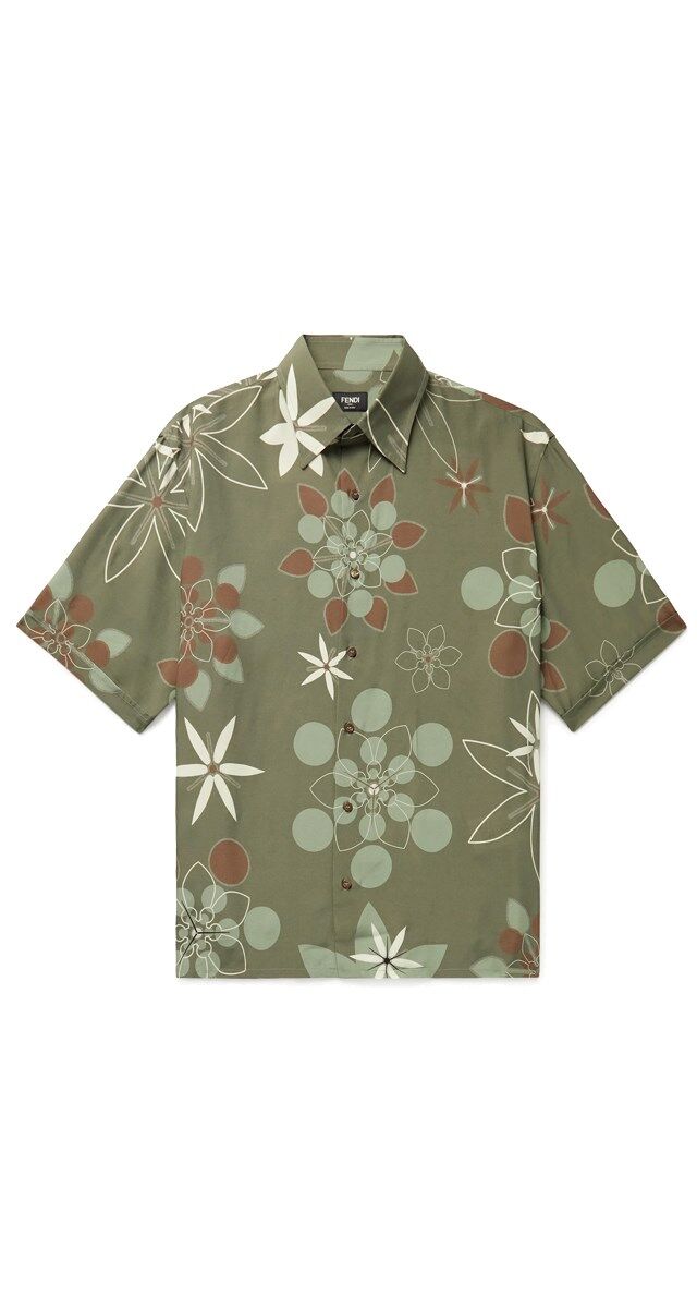 Camisa em algodão estampado, € 550, Fendi