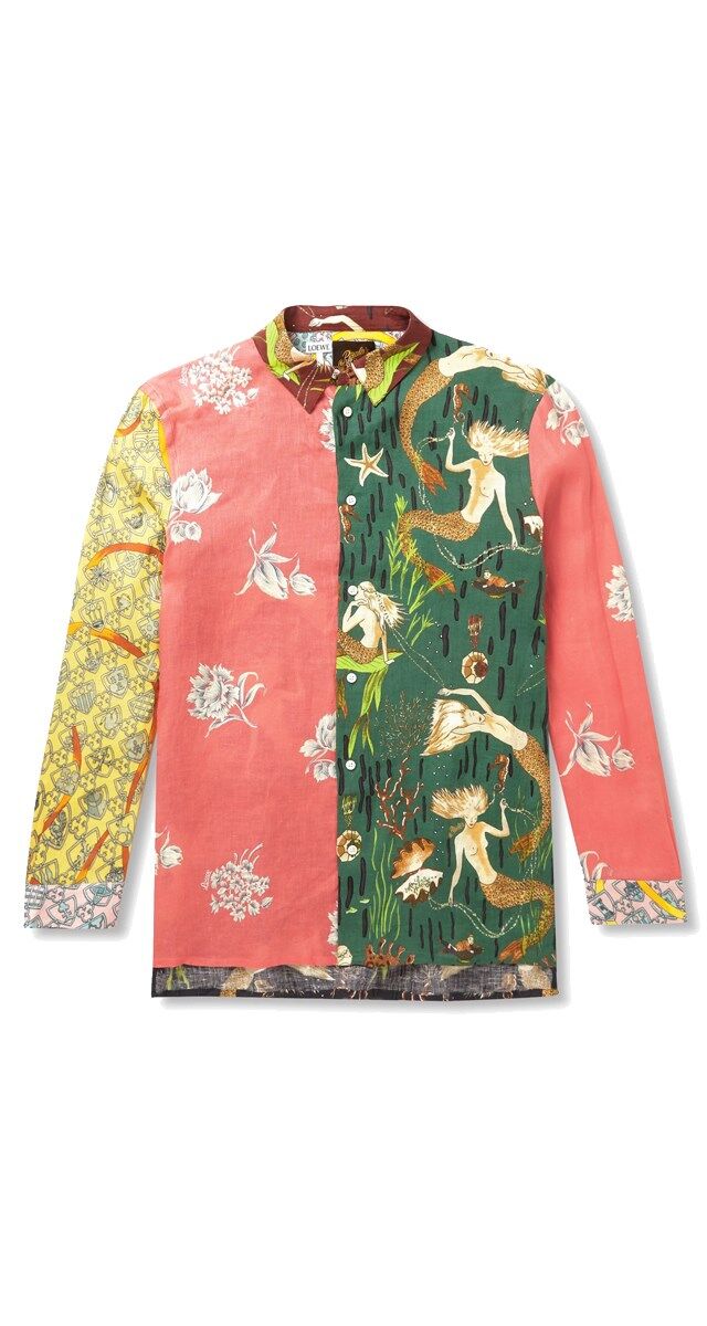 Camisa em algodão e seda estampada, € 490, Loewe