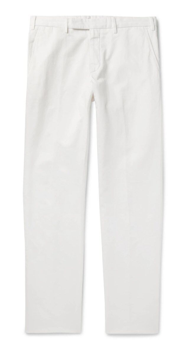 Calças em algodão e linho, € 390, Ermenegildo Zegna