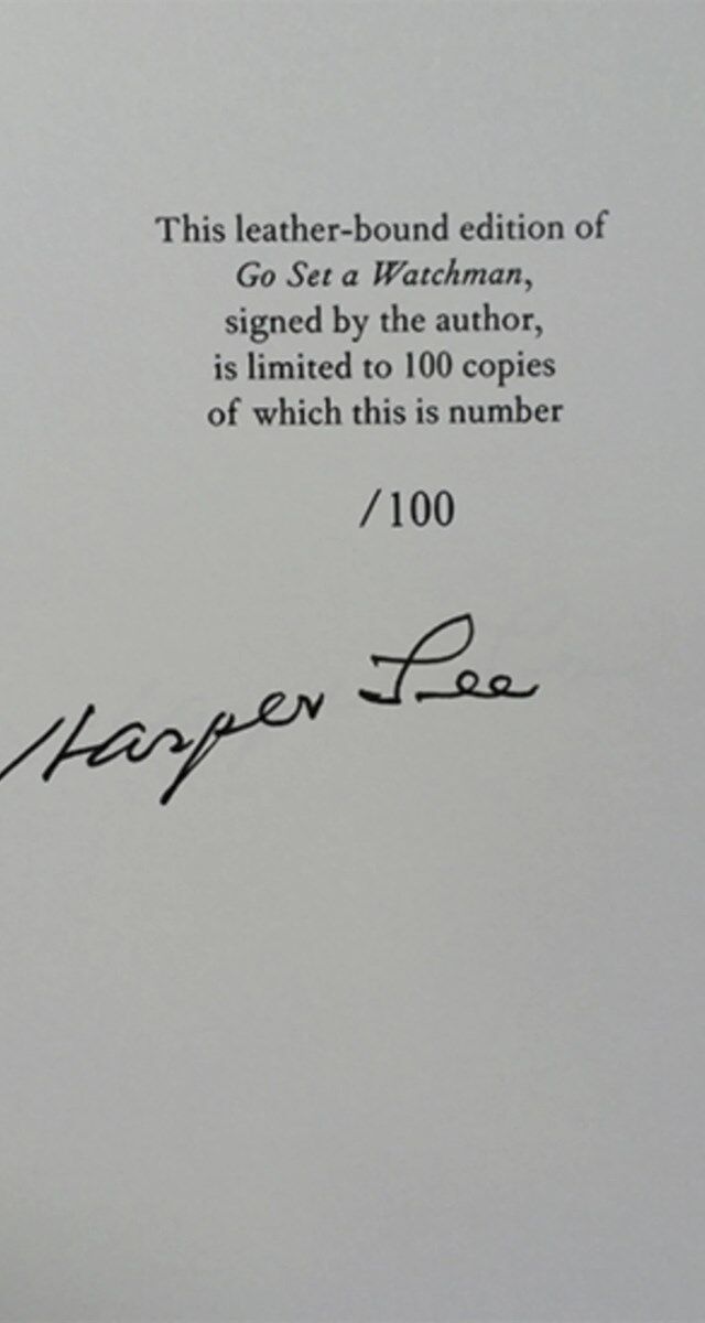 Go Set A Watchman: edição limitada e assinada por Harper Lee, € 2200, Penguin.