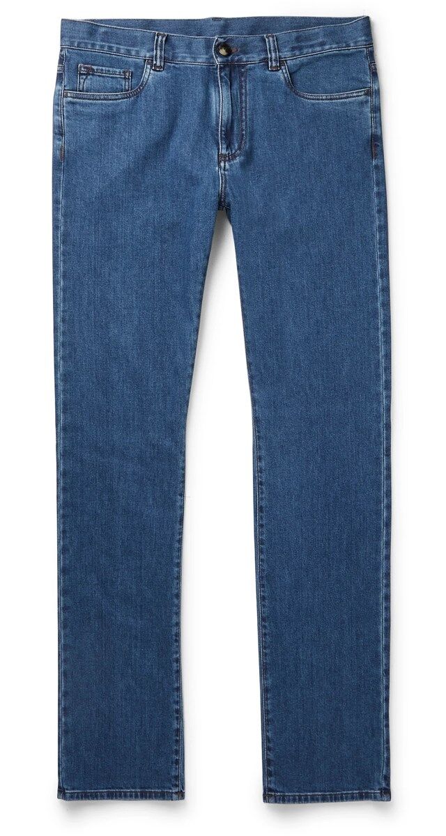 Calças em denim, € 415, Canalli.