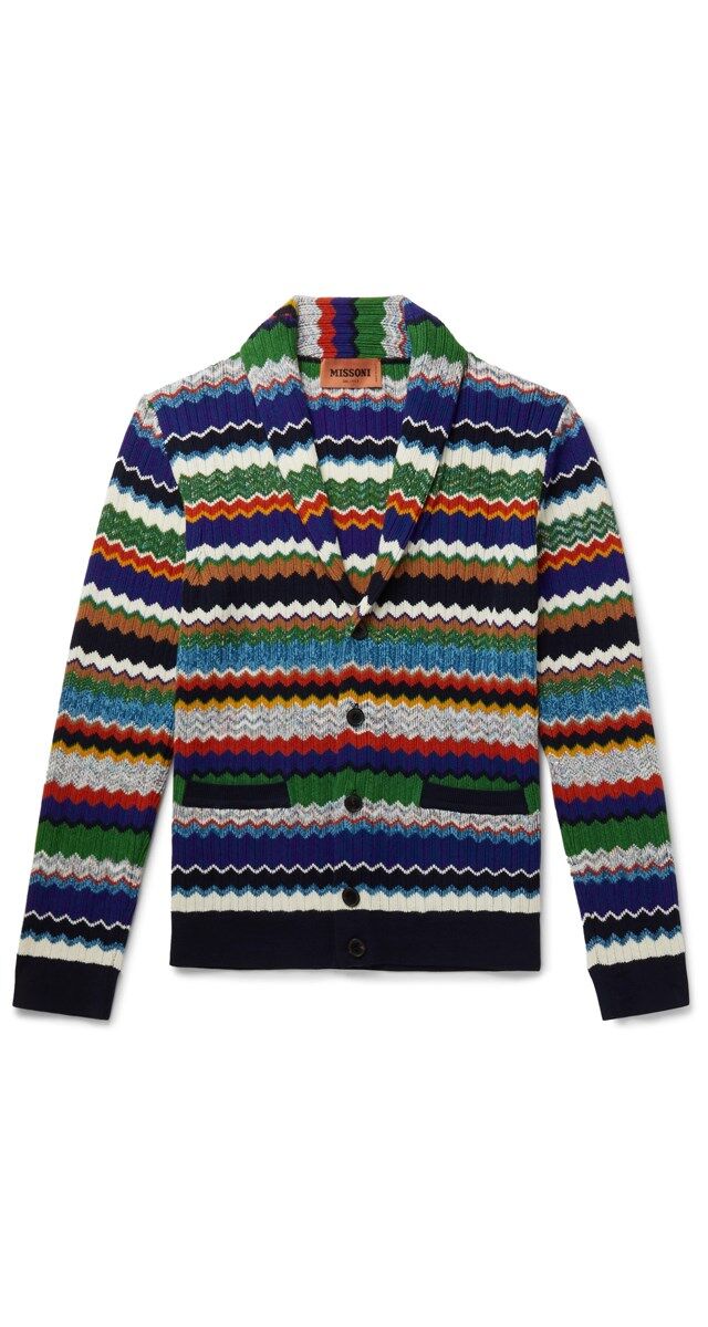 Cardigan em malha de lã e caxemira, € 900, Missoni.