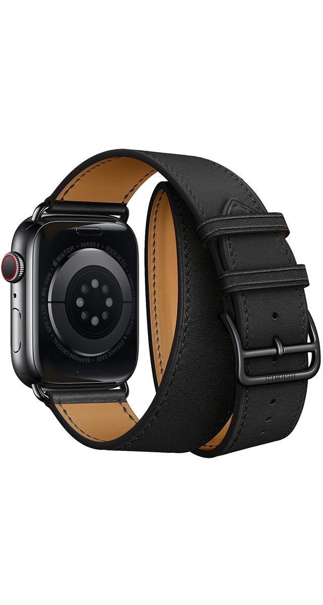 Bracelete Double Tour em pele para Apple Watch serie 6, € 519, Hermès.		