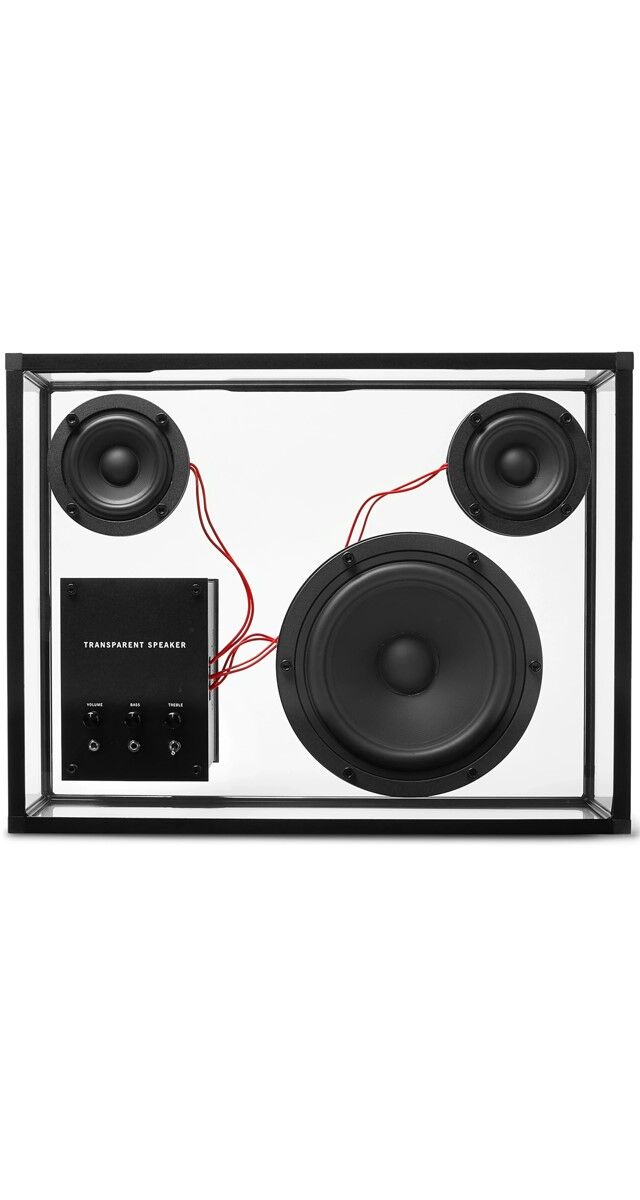 Coluna wireless 140W, € 1000, Transparent Speaker.		
