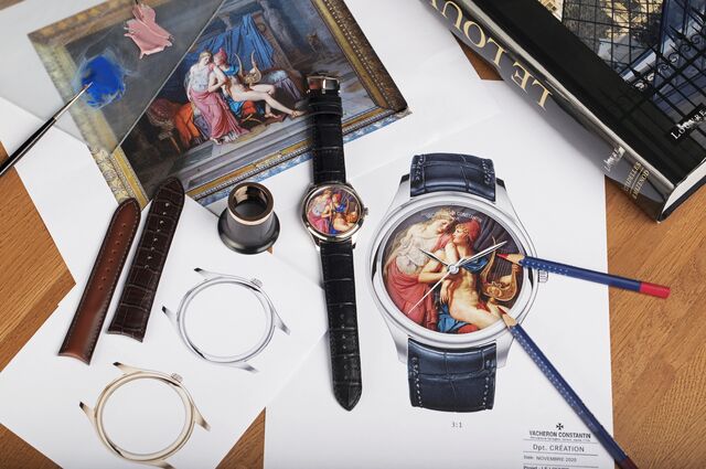 Exemplo de esmalte em miniatura que reproduz a obra Os amores de Páris e Helena, de Jacques-Louis David, conservada no Museu do Louvre.