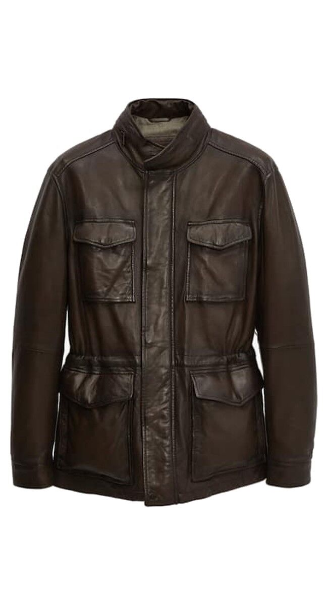 Parka em pele, € 249, Massimo Dutti