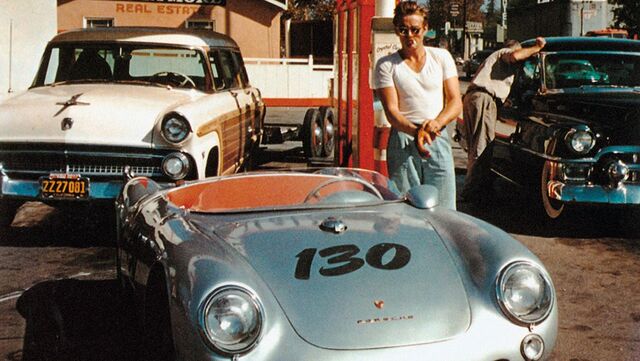 James Dean com o Porsche 550 Spyder