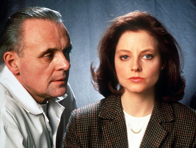 Anthony Hopkins e Jodie Foster em O Silêncio dos Inocentes (1991)