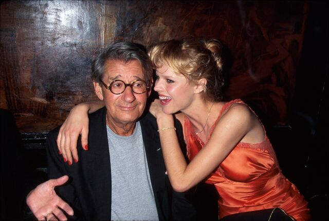 Helmut Newton com a modelo Eva Herzigova