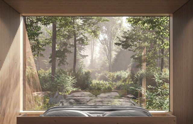 Uma cabana "invisível" que se funde com a Natureza