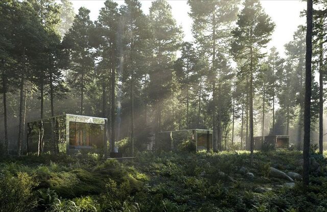 Uma cabana "invisível" que se funde com a Natureza