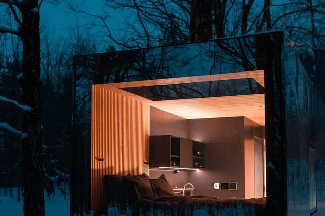 Uma cabana "invisível" que se funde com a Natureza