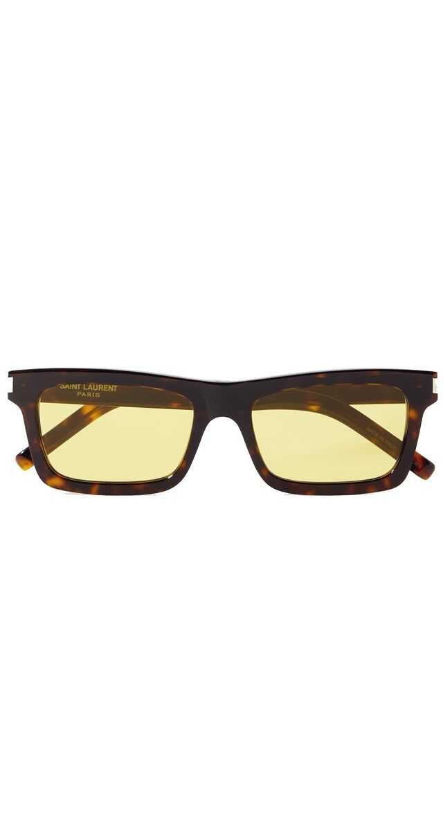 Retangulares . Óculos de sol com armação em acetato, € 295, Saint Laurent.