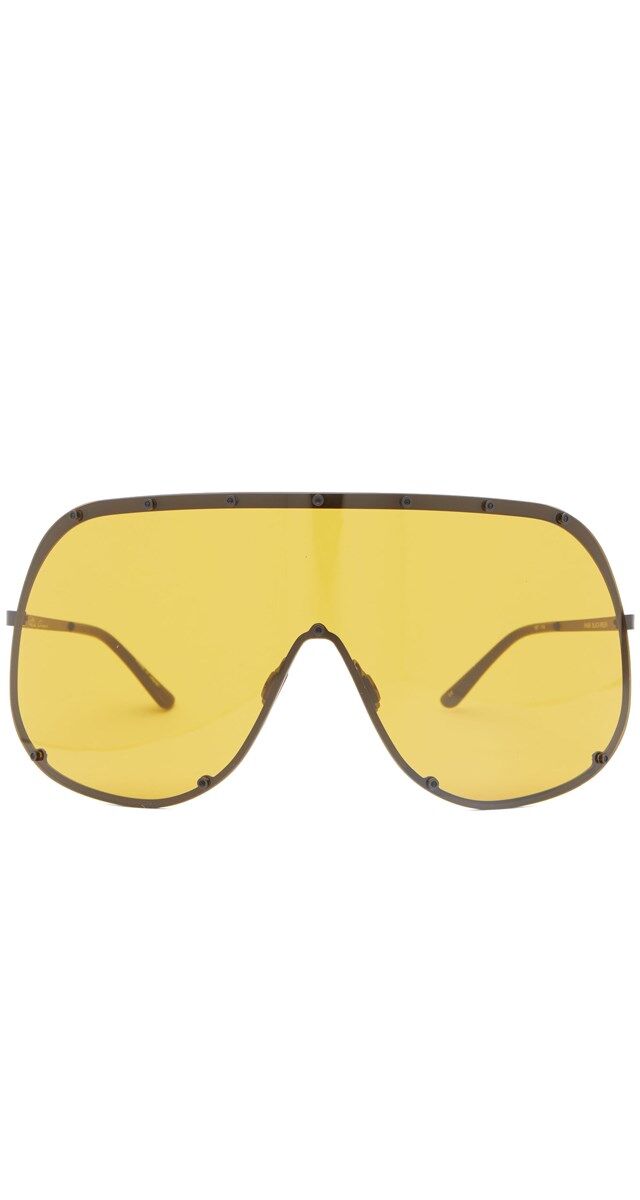 Máscara – Óculos de sol com armação em titânio, € 614, Rick Owens na André Opticas.