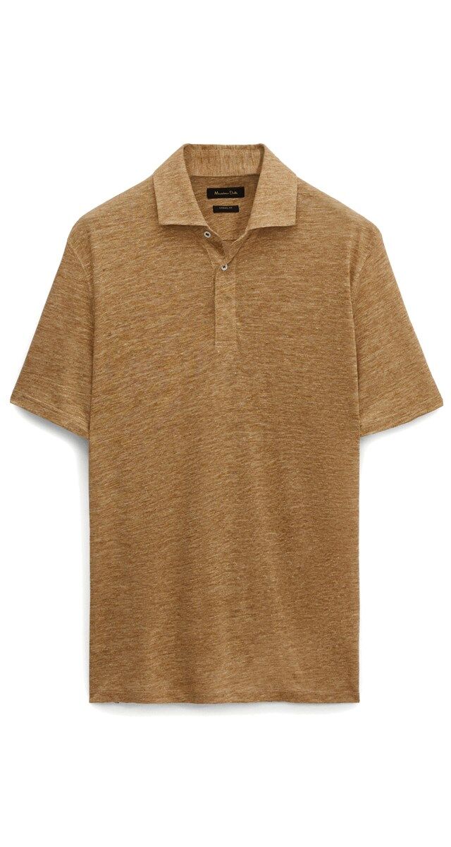 Polo em linho, € 39,95, Massimo Dutti.