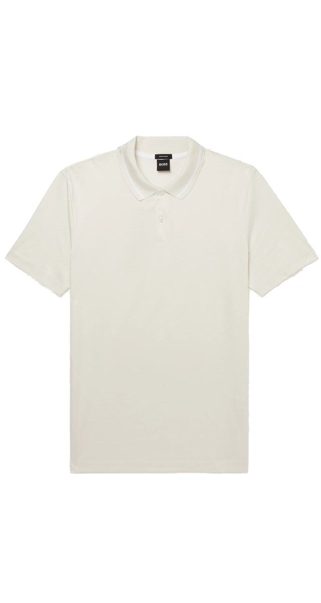 Polo em algodão mercerizado, € 100, Hugo Boss.