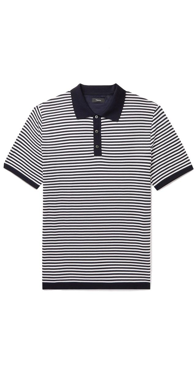 Polo em piqué de algodão, € 150, Theory.