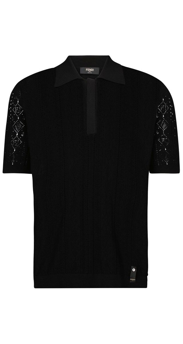 Polo em malha e crochet de algodão, € 590, Fendi.