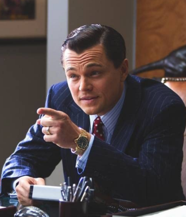 Leonardo Dicaprio, nas filmagens d'O lobo de Wall Street' (2013)