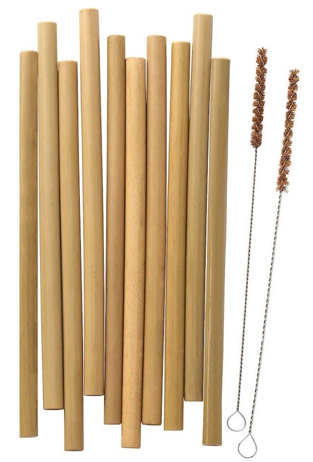 Palhinhas Okuvlig em bambu e escovilhão, €5, Ikea