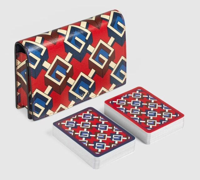 Baralho duplo de cartas (geometric G print), €430.
