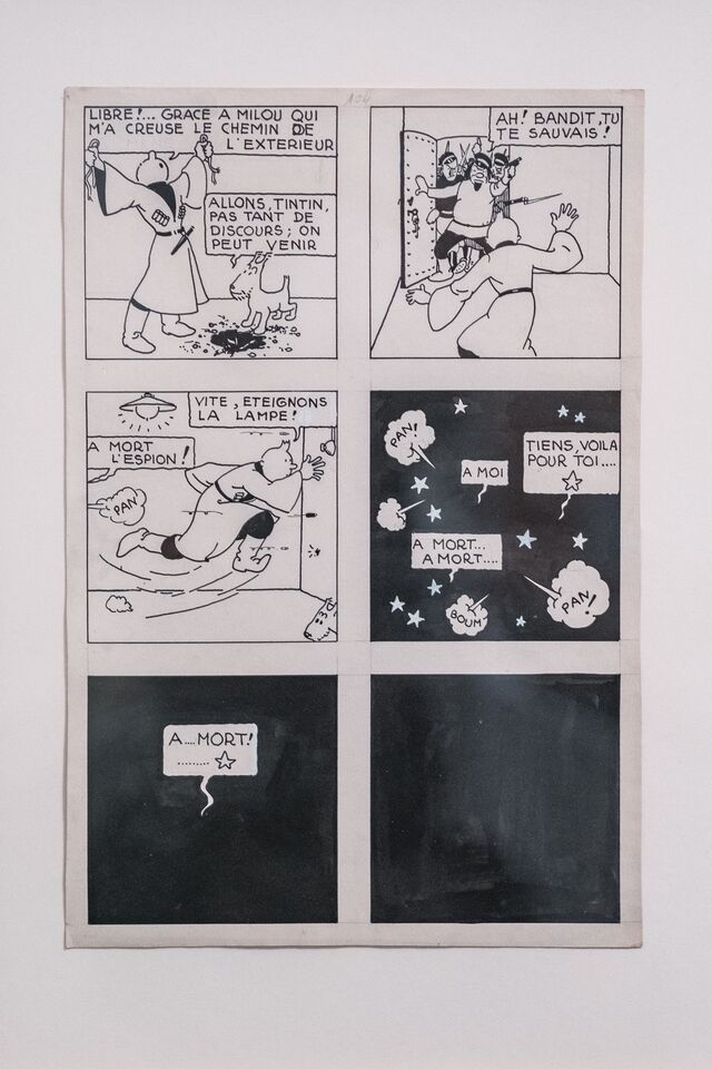 Excerto das histórias de banda desenhada 'As Aventuras de Tintim', de Hergé.