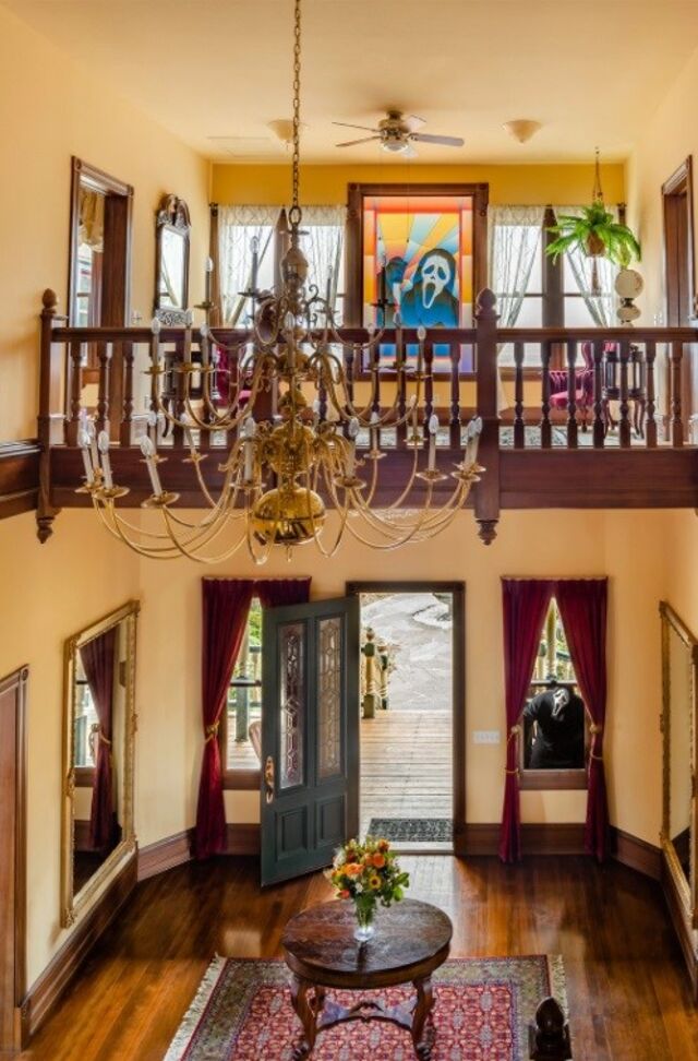 Interior da casa onde foi gravado o filme 'Pânico'.
