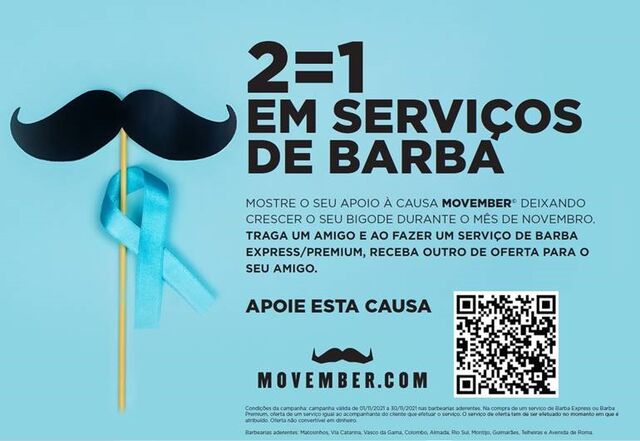 Campanha Movember 2 = 1